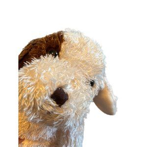 Kellytoy Puppy Dog Plush Kids 12" Tan Brown Sitting Stuffed Animal Brown Bow